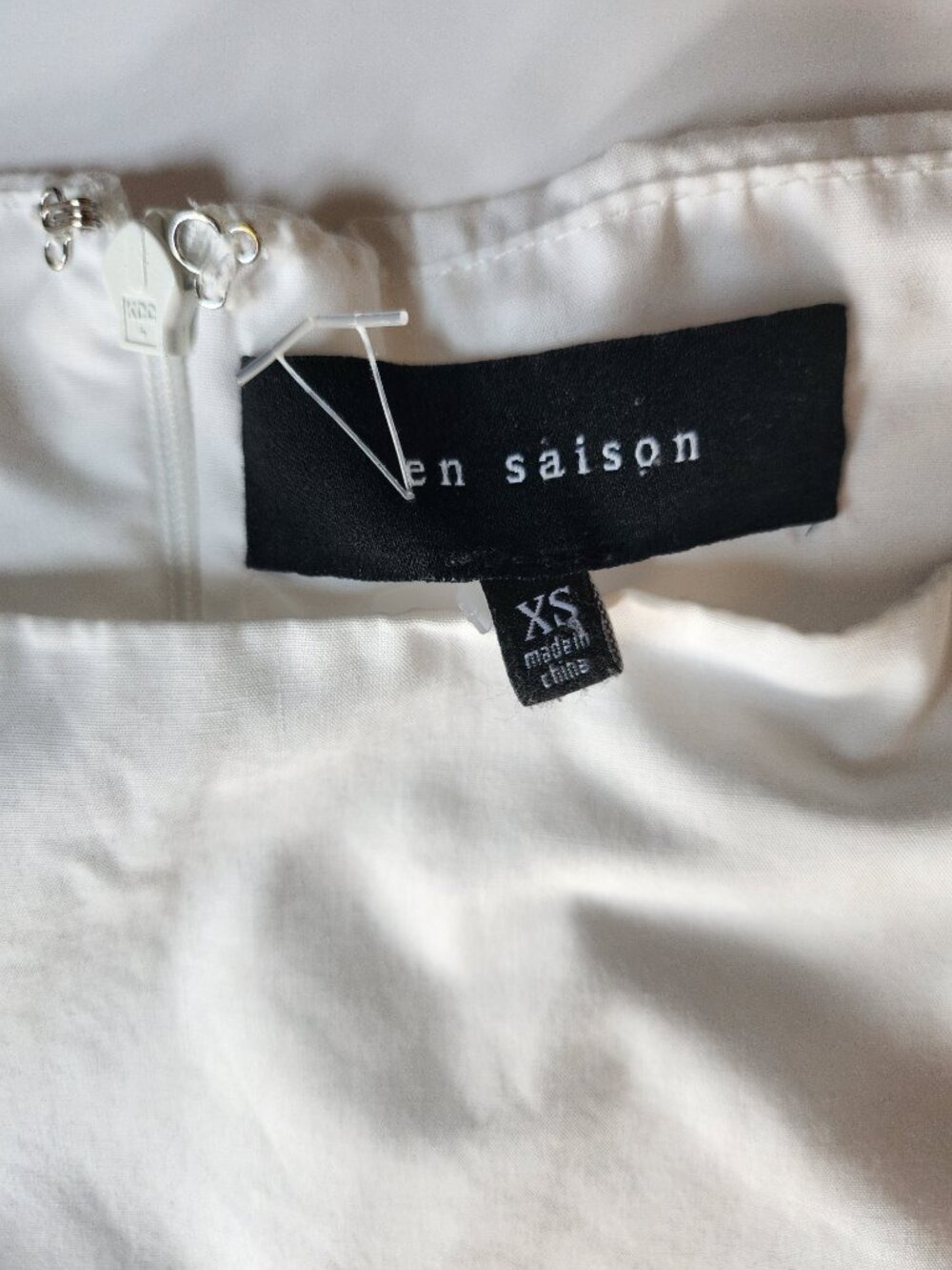 En Saison White Puff Sleeve Tiered Poplin Dress XS NWOT - Picture 10 of 12